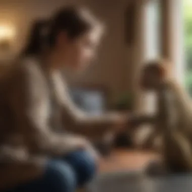 Pet monkey interacting with owner in a home setting