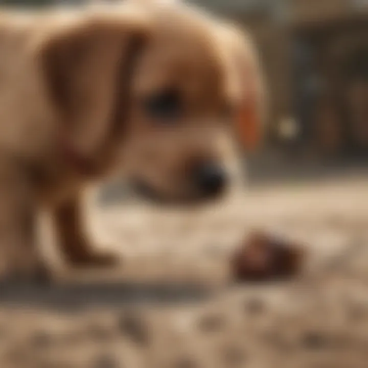 Pet owner engaging in interactive play with puppy