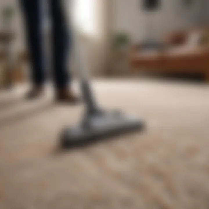 Pet-safe carpet cleaning solution being used