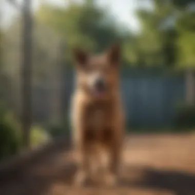 Pet playing happily inside a fenced yard