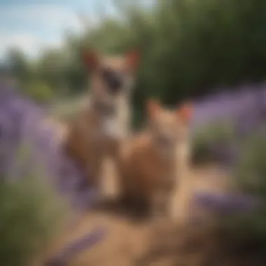 Pets enjoying a flea-free environment with lavender spray