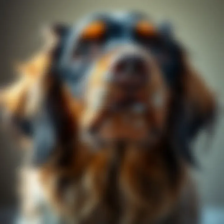 Nutritional Support for Healthy Coats Close-up of a dog's coat with nutritional supplements