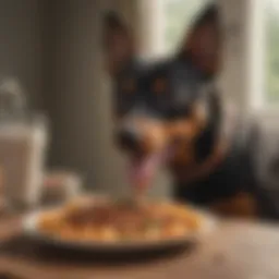 Pinscher Enjoying Nutritious Meal