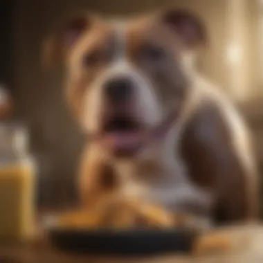 Pitbull Enjoying Balanced Meal