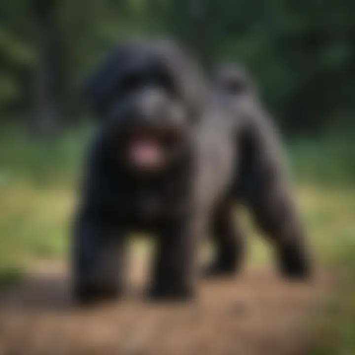 Black Russian Terrier enjoying a playful moment