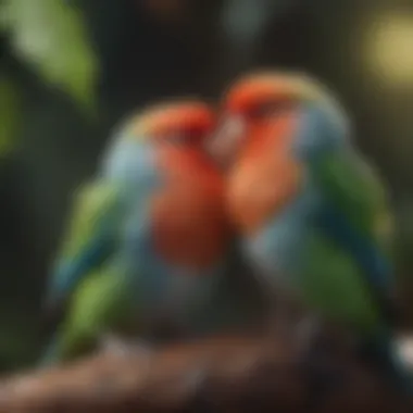 Playful Lovebird Interaction