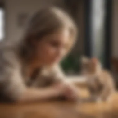 Cat owner playing with a hypoallergenic cat breed