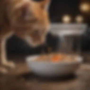 Close-Up of Cat Timed Feeding Bowl Portion Control Mechanism