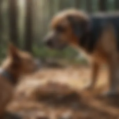 Dog receiving positive reinforcement for good behavior