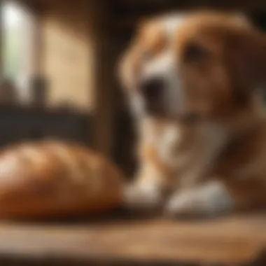 Illustration showcasing precision in bread baking for dogs