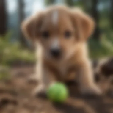 Puppy playing with pet-safe toy