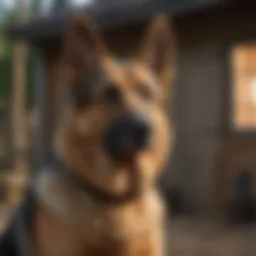 Majestic German Shepherd guarding a property