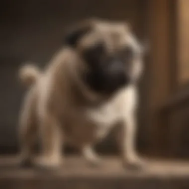 Pug showcasing obedience by following commands