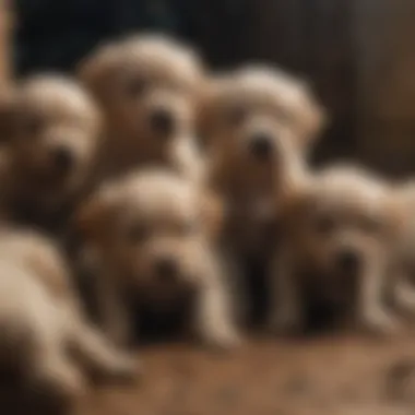 Puppies huddled in dirty, overcrowded space