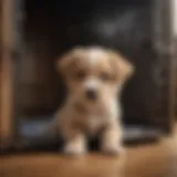 Puppy with Crate Door Open