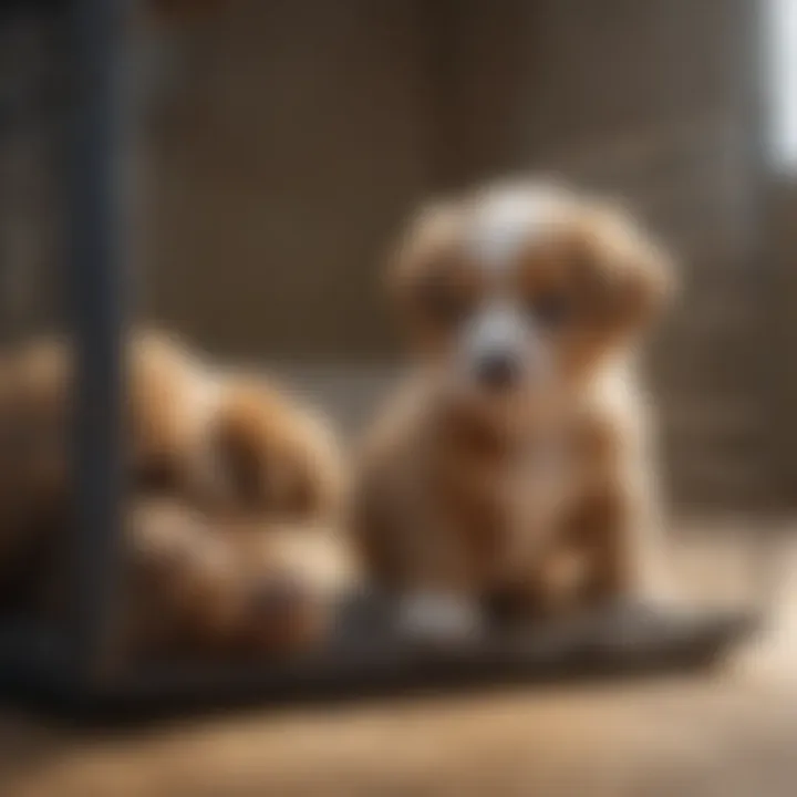 Puppy Exploring Crate Interior