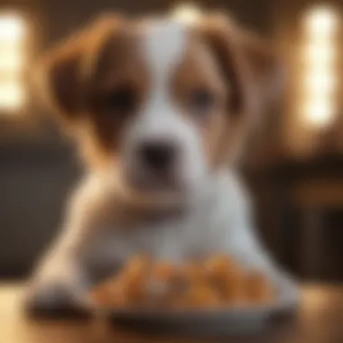 Healthy puppy enjoying a balanced diet