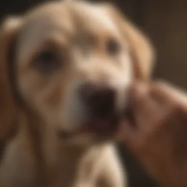 Communication Through Licking Gestures Puppy Licking Owner's Hand