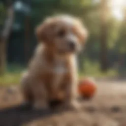 Puppy engaging in obedience training