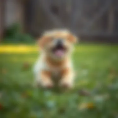 Puppy enjoying outdoor playtime free from pests