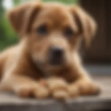 Puppy owner rewarding obedient behavior with a treat