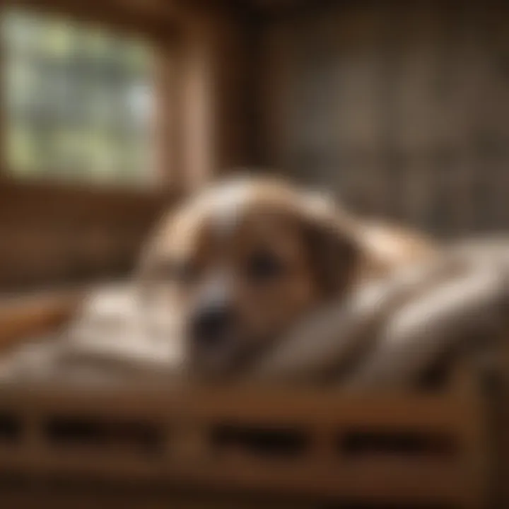 Puppy Sleeping Comfortably in Crate