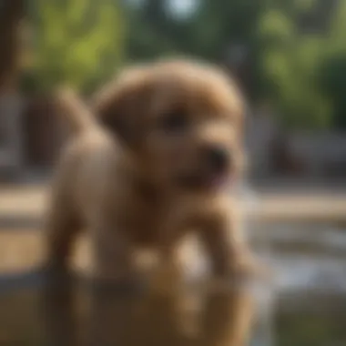 Puppy staying hydrated with fresh water for digestive health