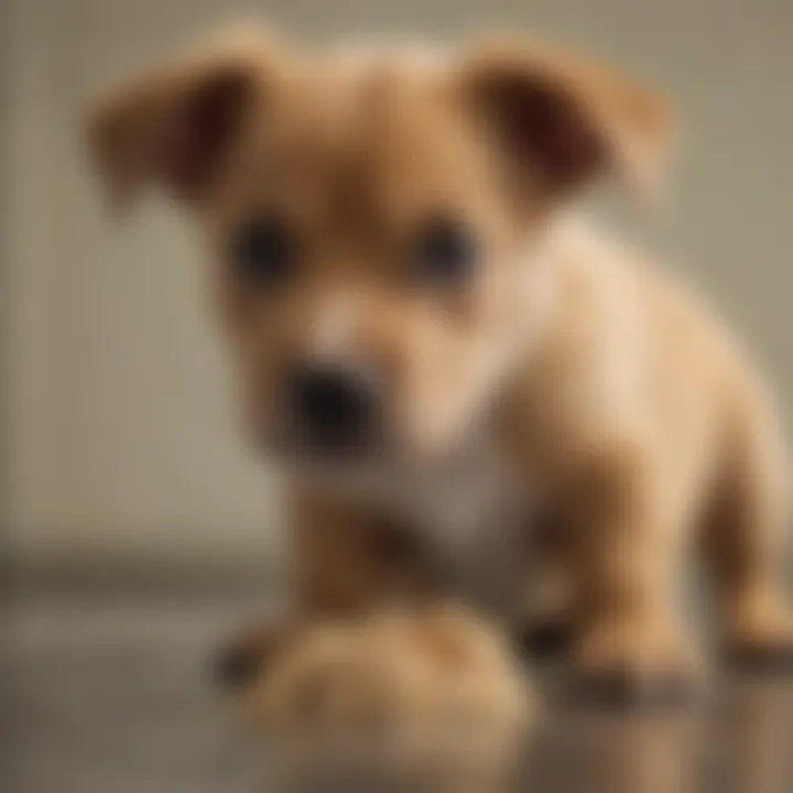 Puppy receiving medical attention