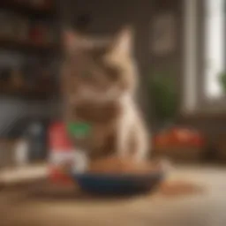 A bowl filled with Purina Beyond Grain Free Cat Food showcasing fresh ingredients.