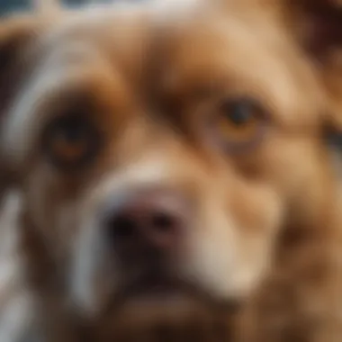 Close-up of pet's distressed expression