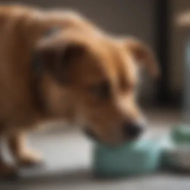 Veterinarian examining pet for diagnosis