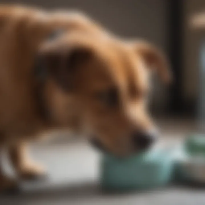 Veterinarian examining pet for diagnosis