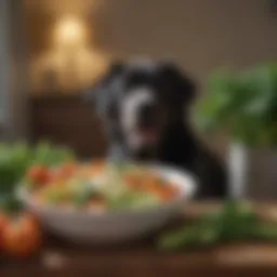 A bowl filled with fresh raw vegetables suitable for dogs