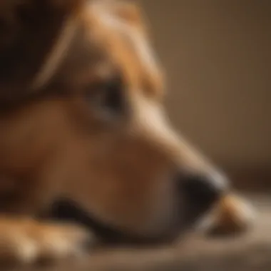 Dog scratching ear with paw intensely