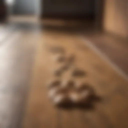 Wood floor with pet paw prints