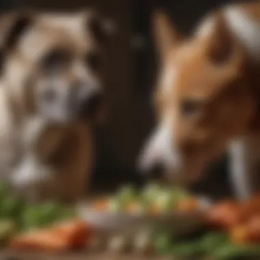 Diverse Vegetable Options for Dogs Close-up of dog eating a bowl of mixed vegetables