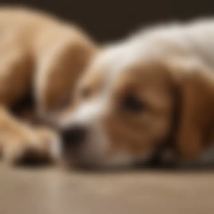 Pet owner providing comfort to a puppy during a seizure