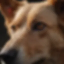 A close-up of a dog with dry skin, showcasing its fur texture