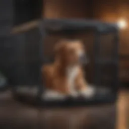 A spacious dog crate suitable for a medium-sized dog