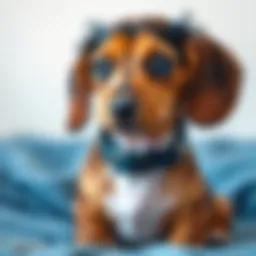 Dachshund puppy wearing a comfortable collar