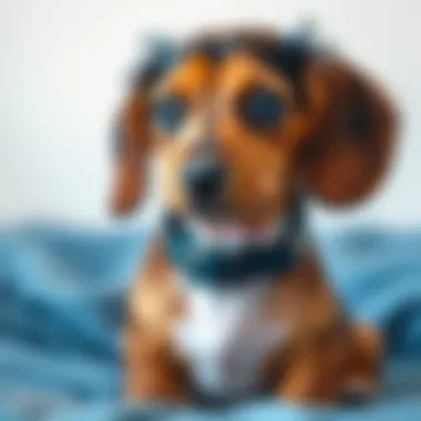 Dachshund puppy wearing a comfortable collar