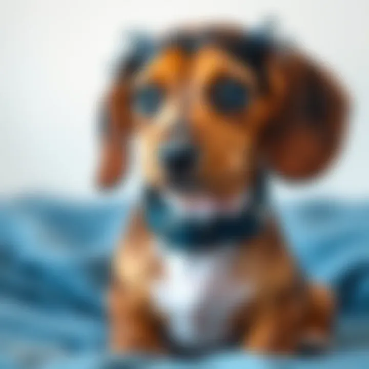 Dachshund puppy wearing a comfortable collar