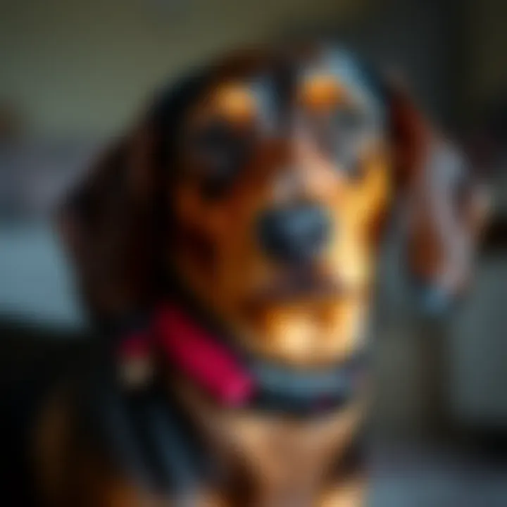 Proper collar fitting on a dachshund