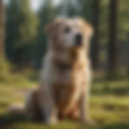 Mature dog outdoors