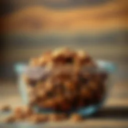 A bowl filled with high-quality dry dog food showcasing its texture and ingredients