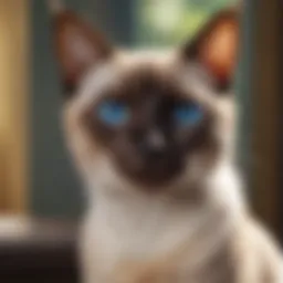 Elegant Siamese Cat with Blue Eyes