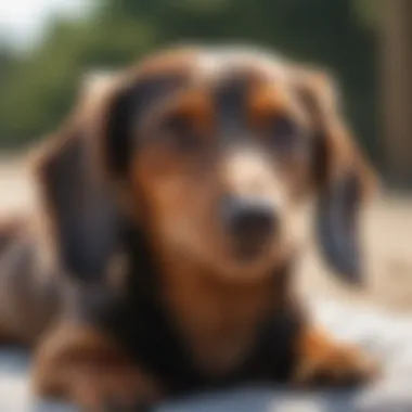 Silky Wire-Haired Dachshund Enjoying a Relaxing Sunbath