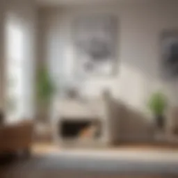 Sleek and modern cat litter box enclosure in a contemporary living room