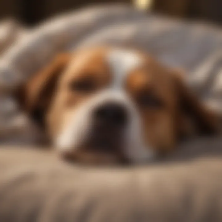 Close-up of a sleepy dog's dream-filled nap