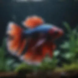 Beautiful Betta Fish in Small Home Aquarium